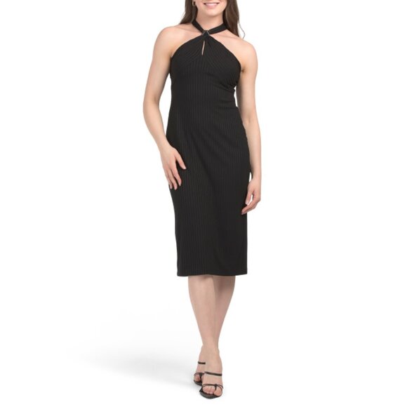 DKNY Black Halter Neck Midi Dress - Picture 1 of 2